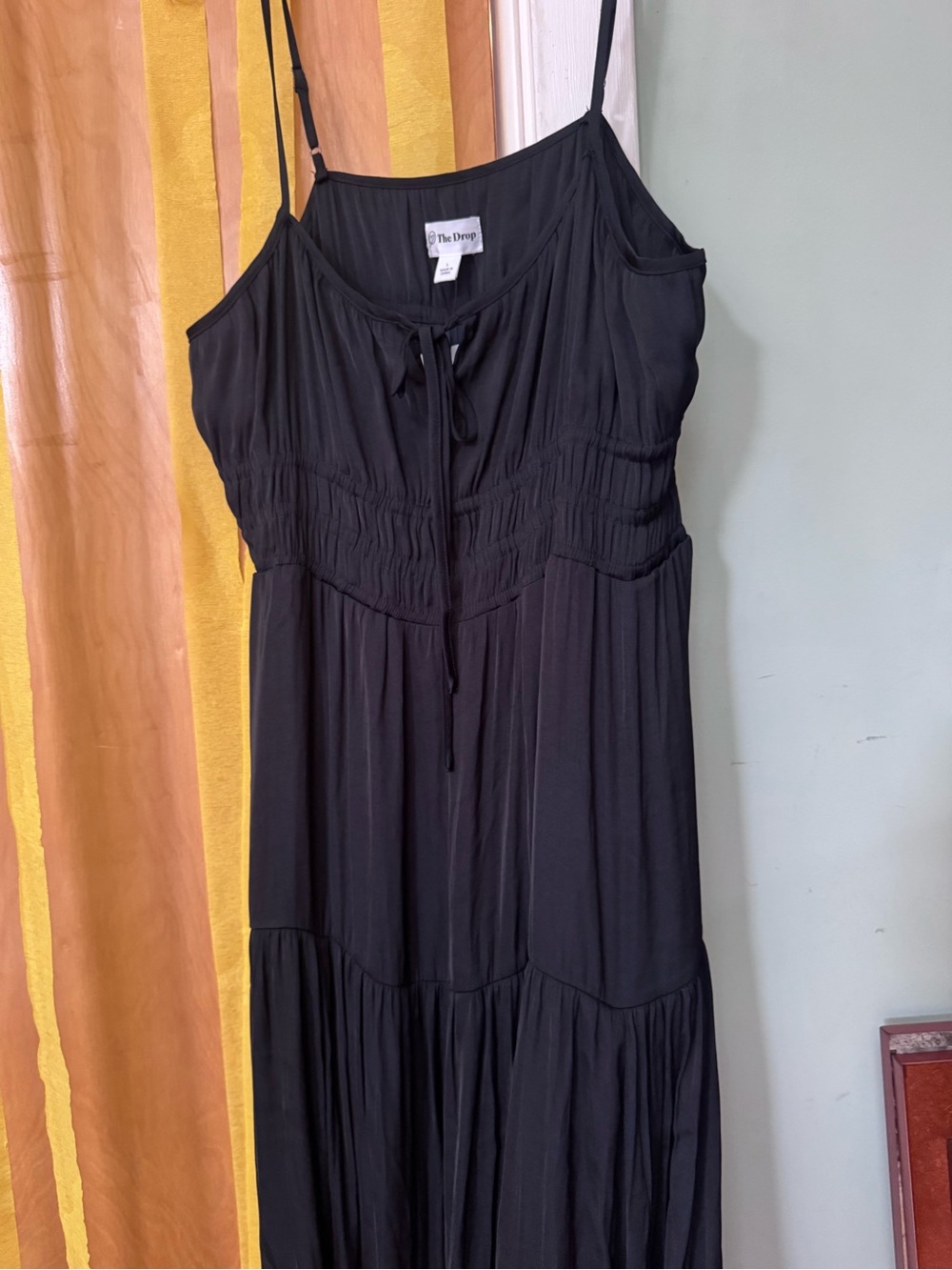 NWT The Drop Womens Tavia Tie-Front Tiered Maxi Dress - Picture 5 of 7